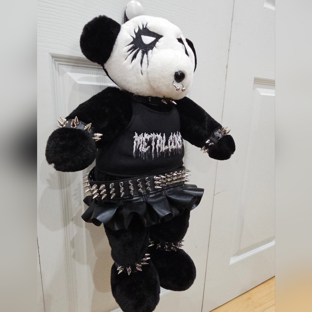 ~SOLD~Goth Dolls Kill Tormented Teddy Metalcore Spiked Bear Backpack Purse Bag - Picture 5 of 9